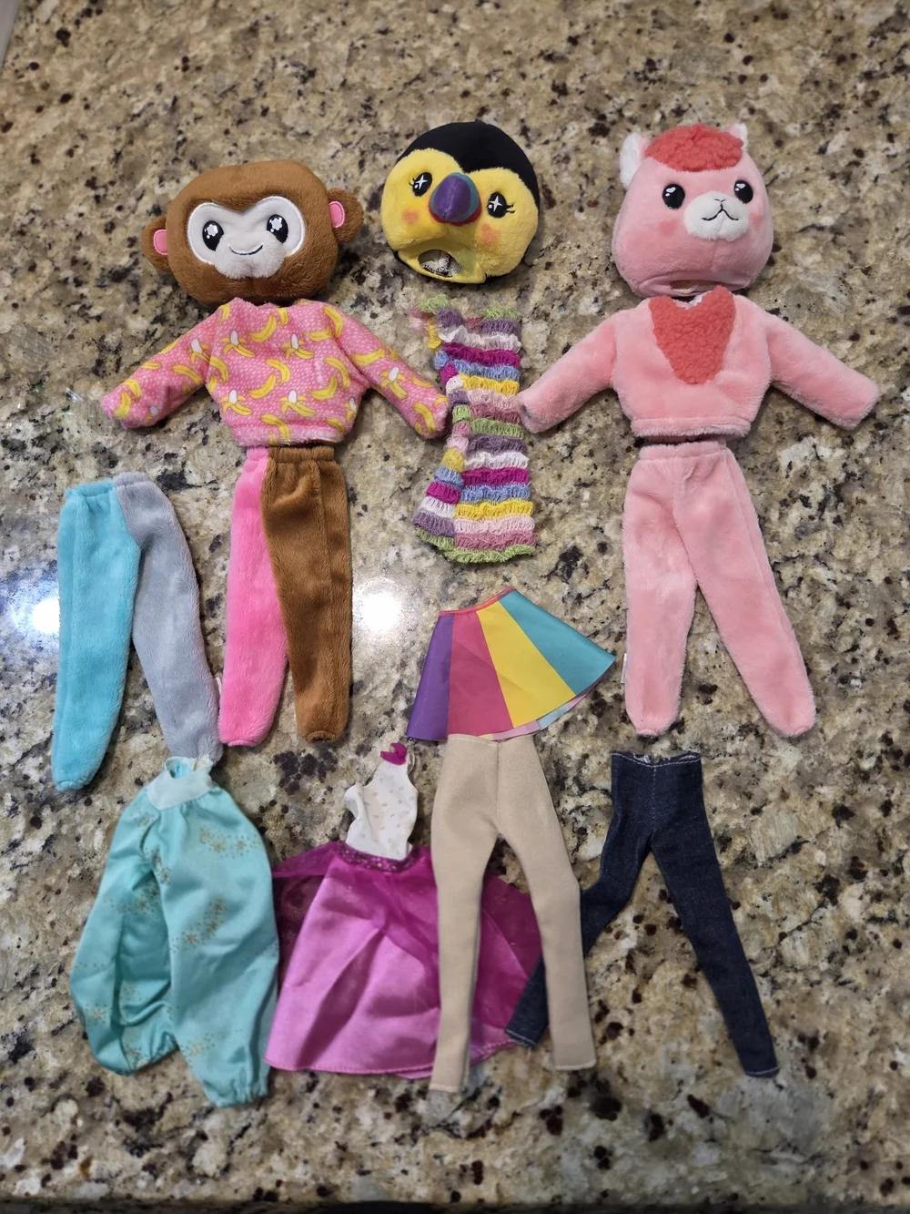 Mattel Barbie Clothing Lot Cutie Reveal Jungle Llama Monkey Toucan Pants